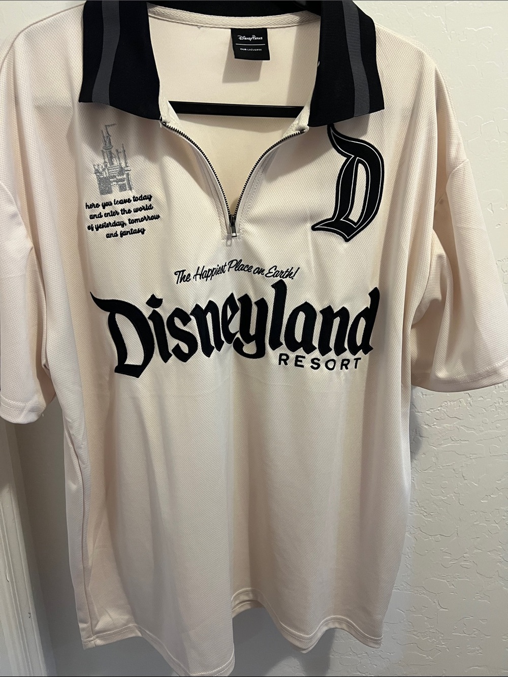 Disneyland Resort Men's Polo - Cream with Black Trim